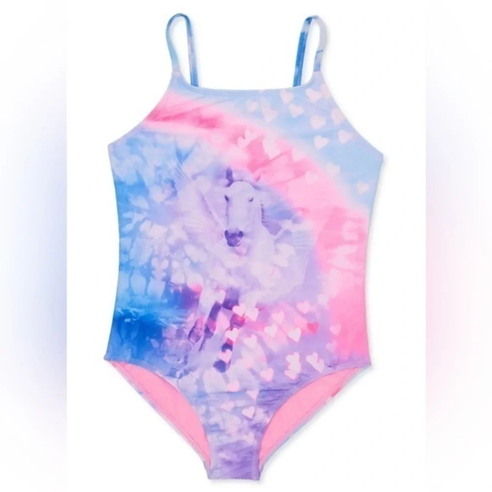 Wonder Nation Girls Unicorn One Piece Swimsuit Sz. L 10/12 NWT!